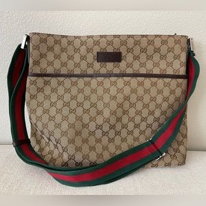 Gucci vintage canvas crossbody bag